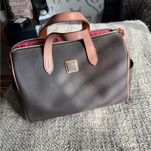 Dooney & Bourke Brown and Tan Duffel Bag with Structured Design